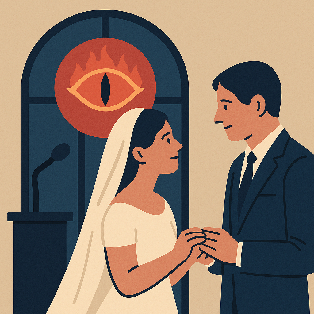 Illustration humour mariage Sauron 2